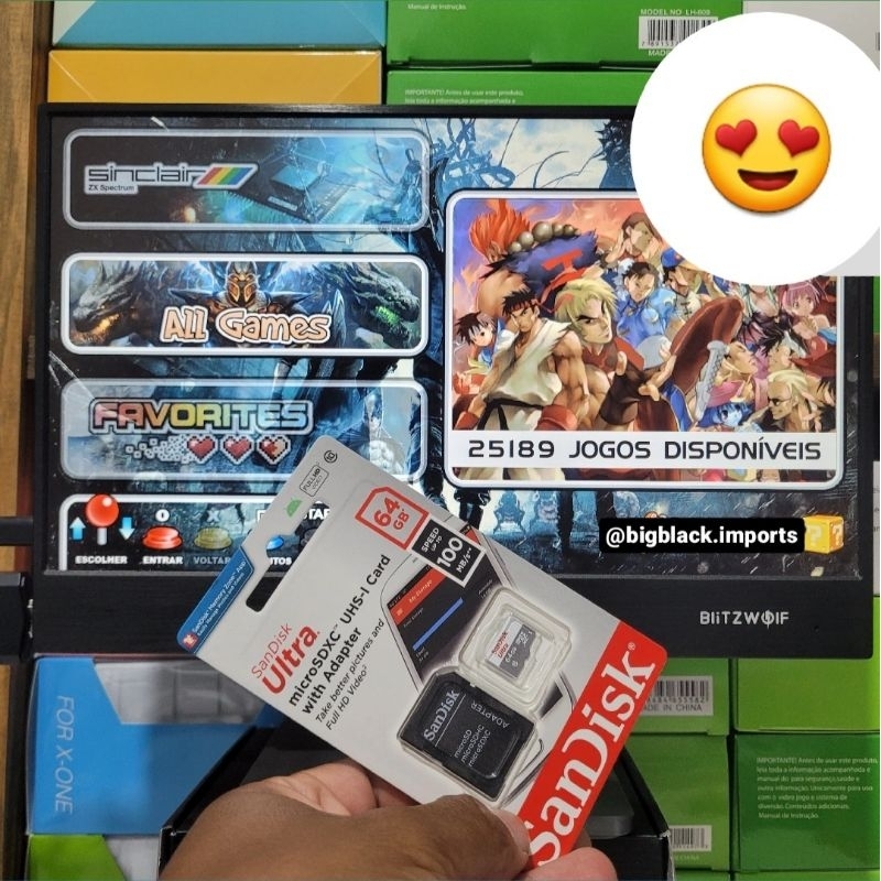 Cartão Micro Sd Para Game Stick GD10 3D Vayava ou Anwpow 25Mil jogos 93 Sistemas