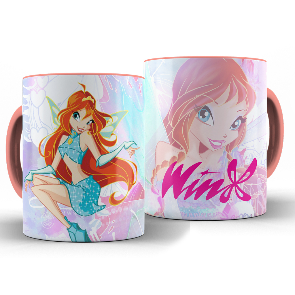 Caneca Clube Das Winx + Caixa - Xícara Divertida 325ML Cerâmica