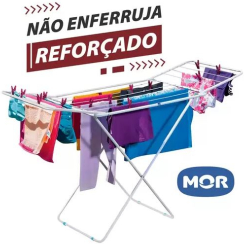 Varal de Chão Roupa Mor Casa Apartamento Dobrável Grande Aguenta 16kg  Decoração