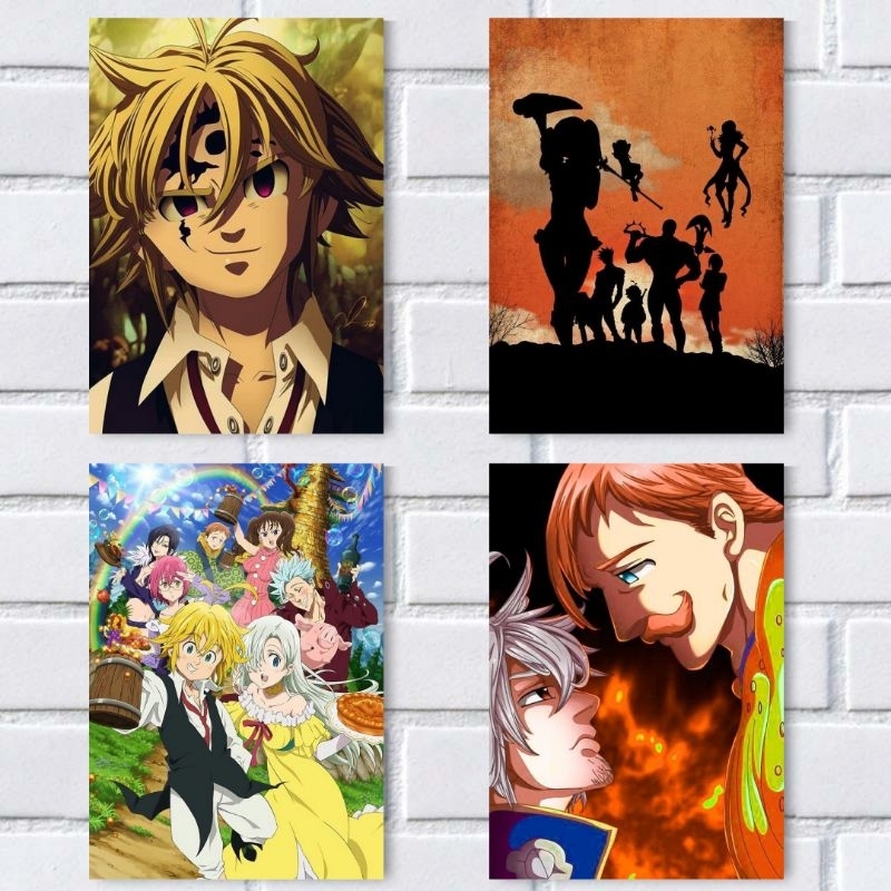 QUADROS DECORATIVOS NANATSU NO TAIZAI / 7 PECADOS CAPITAIS 20x28