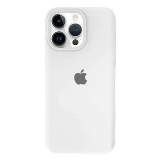 Capa Case iPhone 15 PRO MAX/ 15/ 15 Plus/ 15 Pro Aveludada Premium Fechada Embaixo Silicone Branco