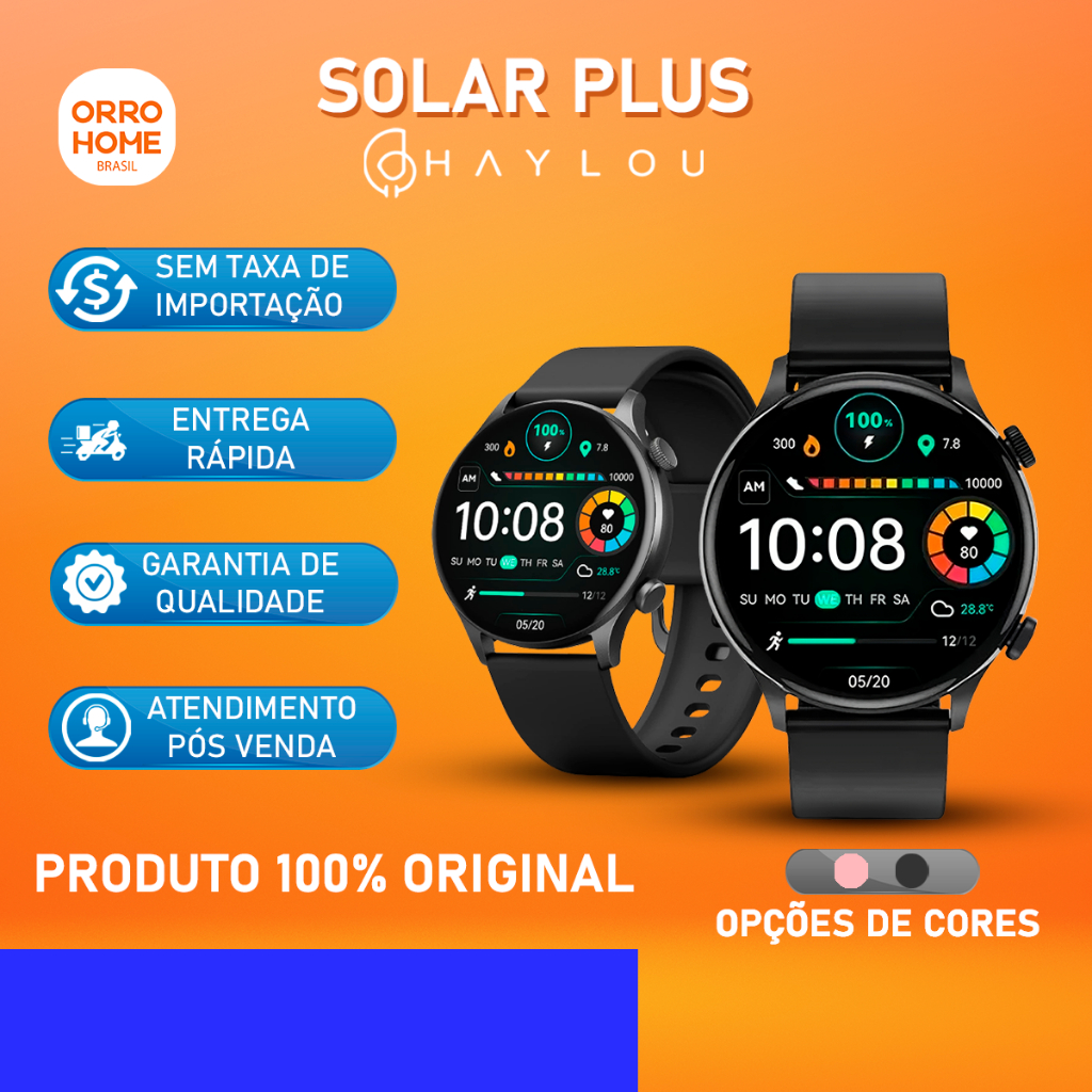 Relógio Inteligente Smartwatch Haylou Solar Plus RT3 Fitness Tela 1.4" Original