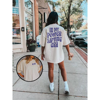 Camiseta Oversized Manga Larga Na Minha Era De Levantamento De Peso Bodybuilder Feminina Academia Maromba