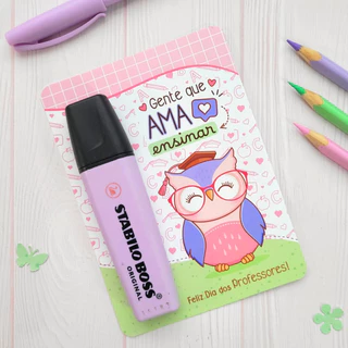 Cartão dia dos Professores, presente, pode ser personalizado com nome da escola ou da turma, 11x9cm, papel offset 180g