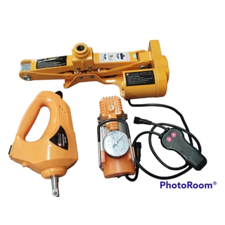 Macaco Elétrico Com Chave Roda E Compressor 3 Toneladas 12v Completo