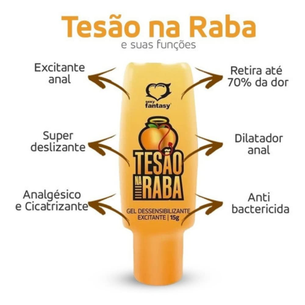 Gel Para Lubrificação Sexo Anal TESÃO NA RABA Sex Shop Produto Adulto Casal