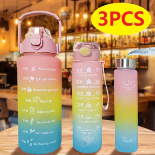 Kit 3 Garrafas ou individual De Agua Antivazamento 2l 900ml 300ml Colorida