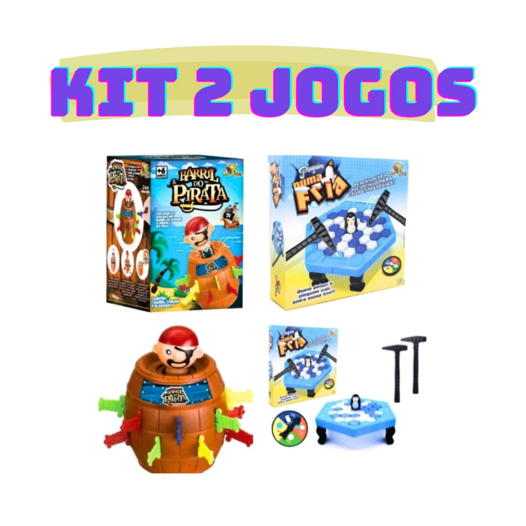 Jogo Infantil Kit Jogos Brinquedos Pinguim Numa Fria E Torre Maluca  Equilibrio Infantis Educativos Para Crianças Meninas Meninos Quebra Gelo  Brinquedo Selo Inmetro Art Brink