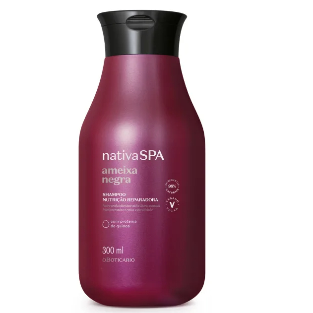 O BOTICARIO NATIVA SPA SHAMPOO AMEIXA NEGRA 300ml Shopee Brasil