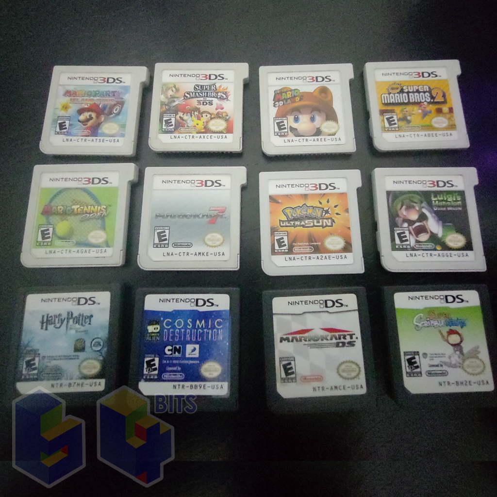 Cartuchos Originais Nintendo DS e 3DS Loose, Pokémon, Mario, Smash Bros