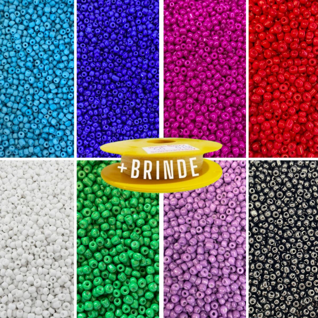 Kit Miçangas De Vidro Bijuteria Colar Aprox 4000 Pçs + Fio