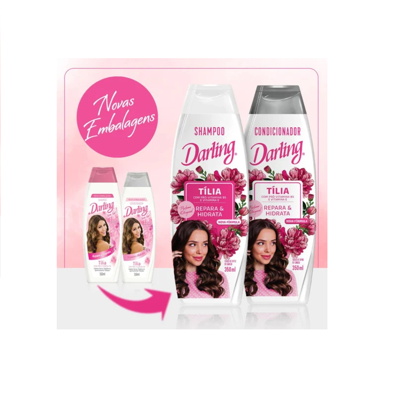 Kit 2 Shampoo E 2 Cond Darling Tília 350ml O Mais Cheiroso