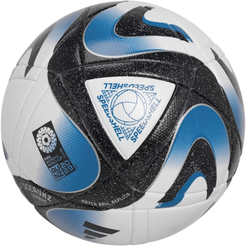 Bola de Futebol Society Copa Do Mundo Feminina Adidas Oceaunz - Branco+Azul