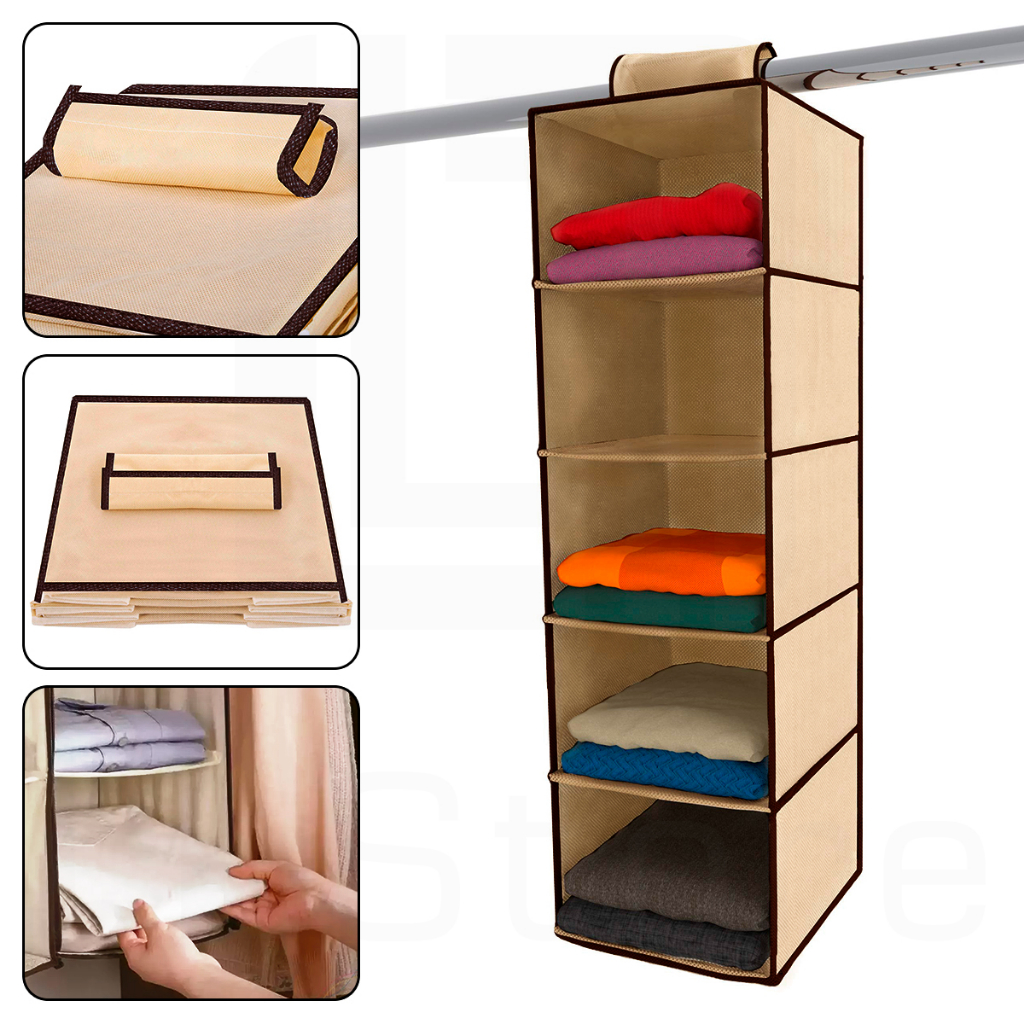 Prateleira Organizadora P/ Guarda Roupa c/ 5 Nichos Prateleira Organizadora Para Guarda Roupa Closet c/ 5 Nichos TNT