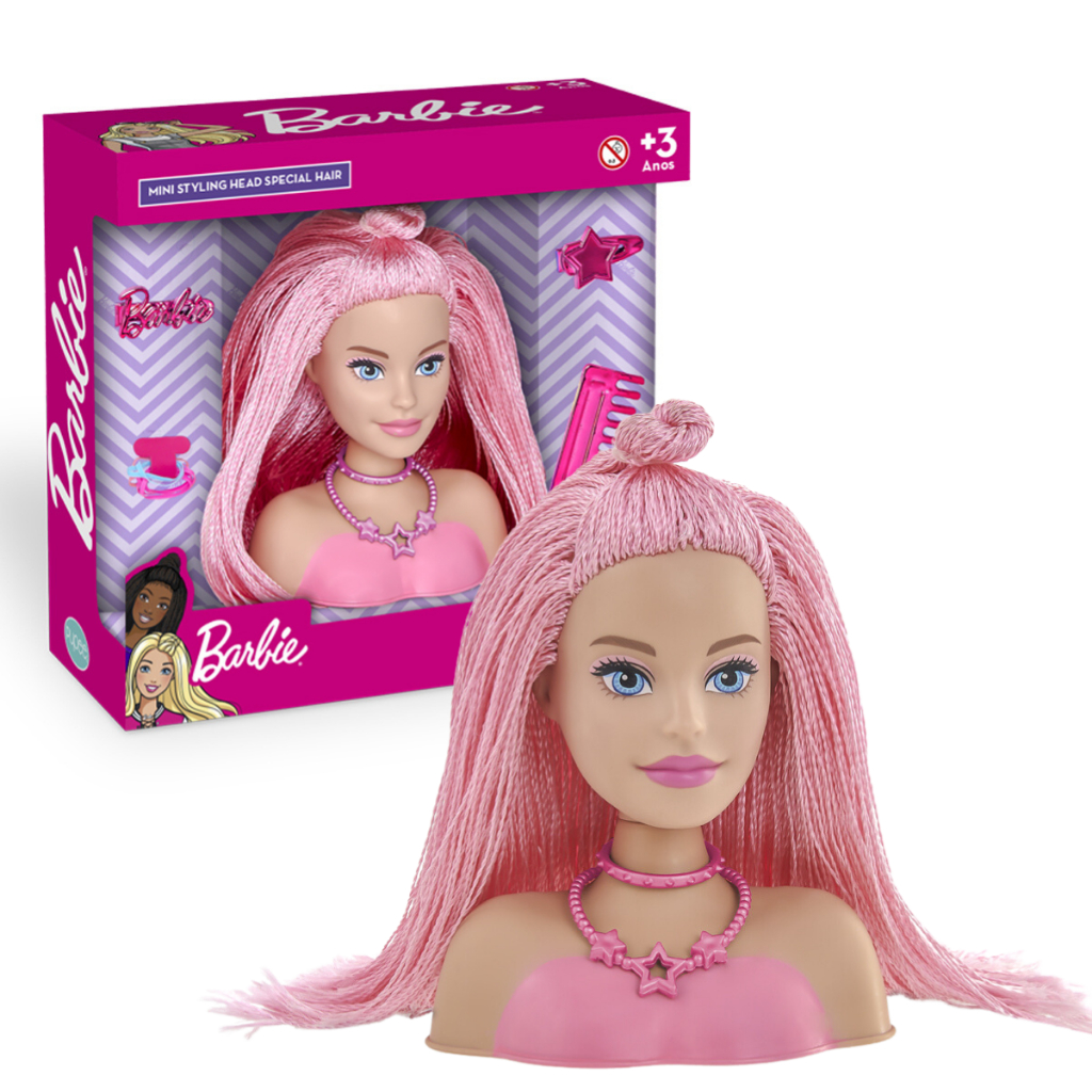 Kit Fashion Barbie Meninas Infantil Maquiagem Esmalte Laços Mecha