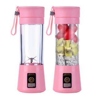 Mini liquidificador portátil mixer cup shake suco academia frutas whey juice recarregável cabo USB 6 lâminas triturador