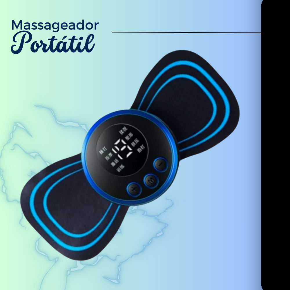 Mini Massageador Elétrico Portátil Recarregável Alivio de Dor Muscular Relaxamento Fisioterapia