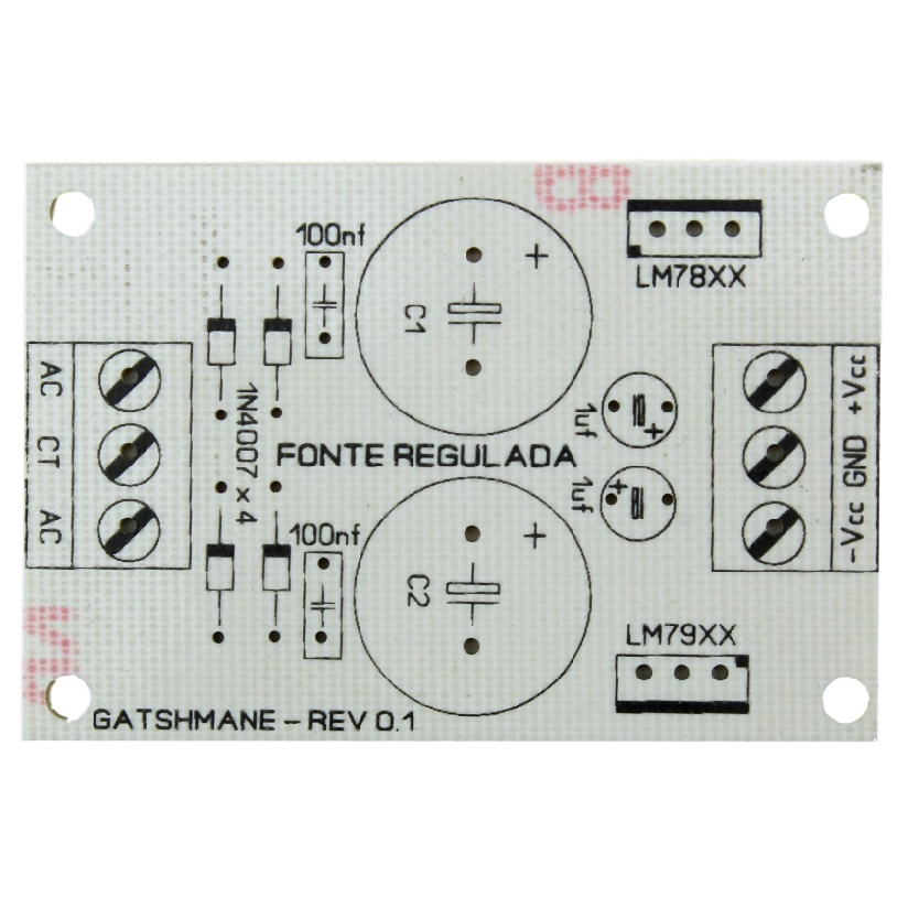 PLACA FONTE SIMETRICA REGULADA PARA +/-12VDC OU +/-15VDC | Shopee Brasil