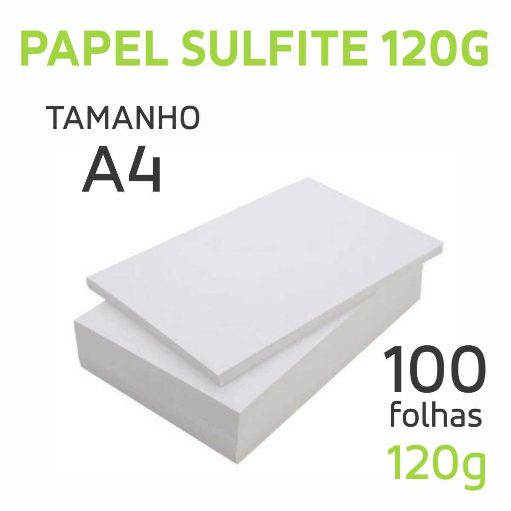 Papel Sulfite Offset Branco 120g A4 Branco Kits de 50 a 100 Folhas ...