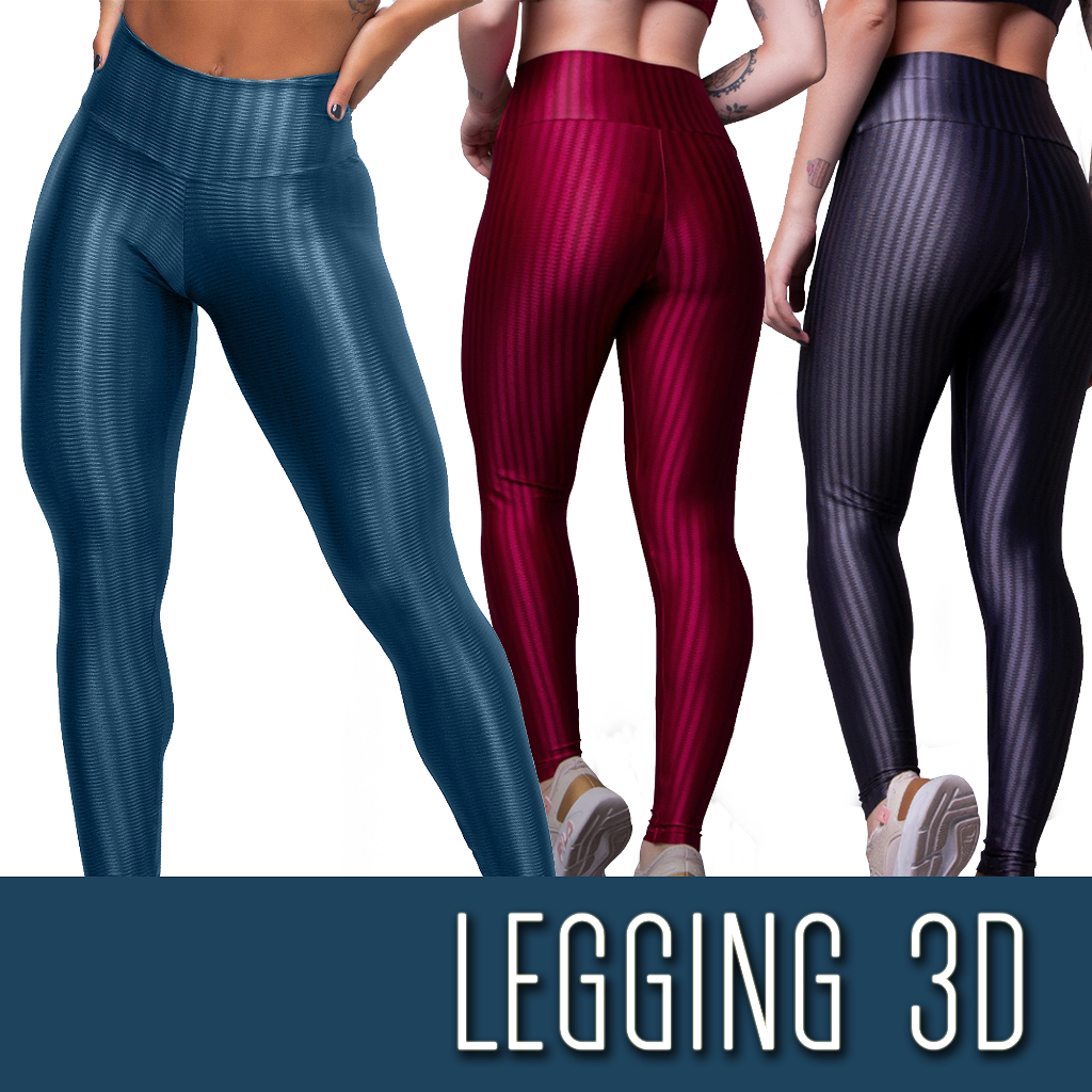 Legging 3D Calça Academia Cós Alto Fitness