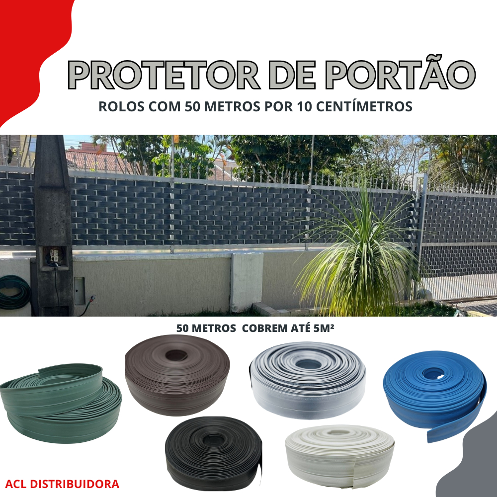 Protetor de Portão 50 METROS, Cores variadas (10 cm de altura)