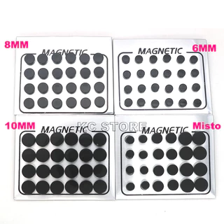 Cartela 12 Brinco de Imã Magnético preto 6 pares Brincos não precisar de furo pressão 6mm 8mm 10mm
