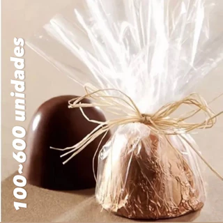 KIT Embalagem para trufas bombons transparente bopp 15x15 cm//