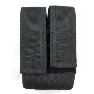Porta Carregador Duplo Preto Confeccionado Em Rip Stop Resinado