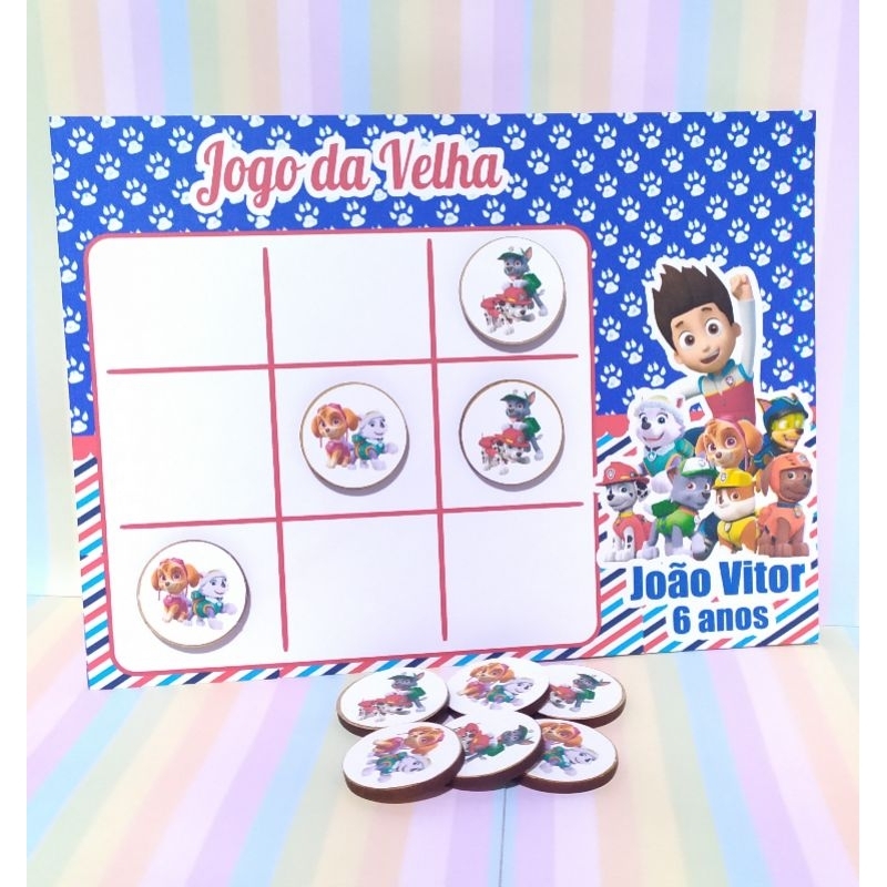 Jogo da Velha Personalizado Patrulha Canina em 2023  Jogo da velha,  Personalizado patrulha canina, Patrulha canina