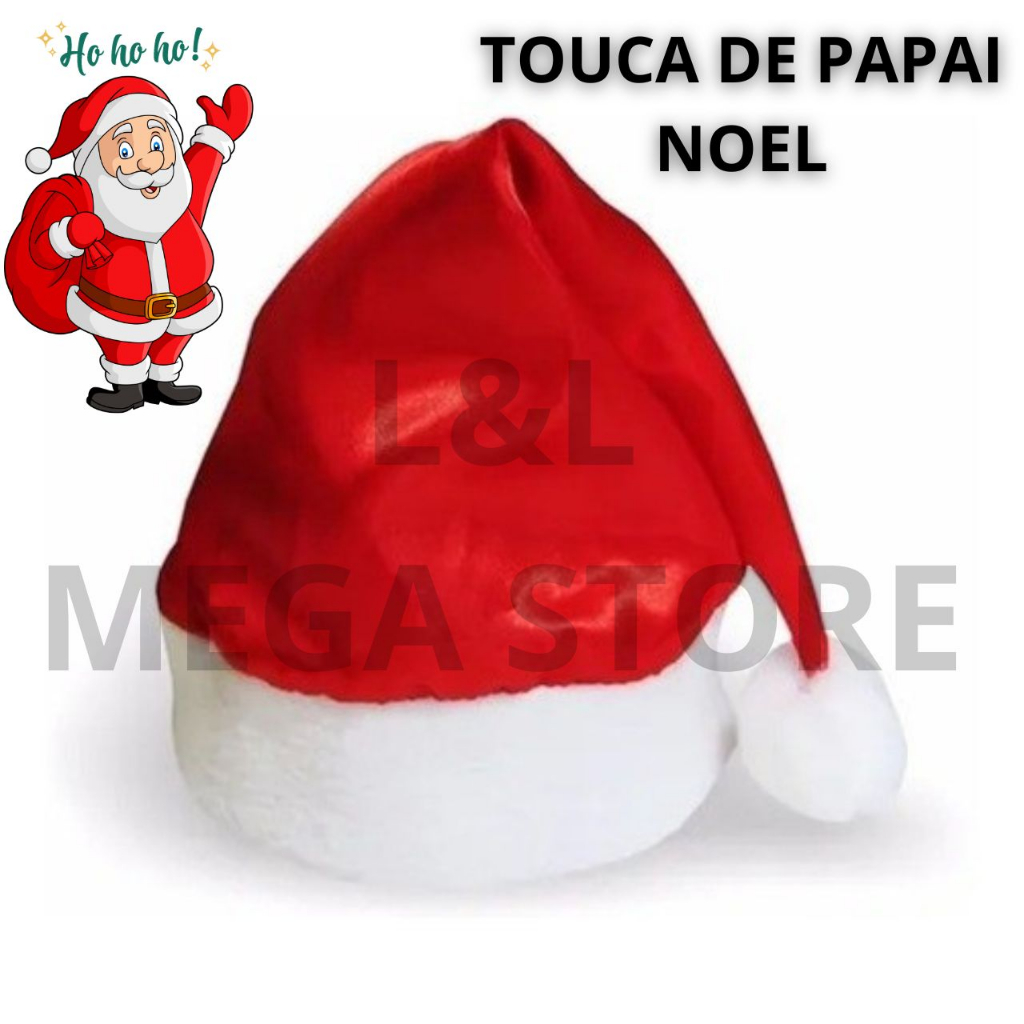 Gorro Touca De Papai Noel Linha Luxo Cetim Shopee Brasil