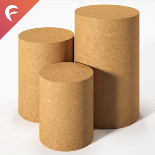Trio De Cilindros Moderno Em Mdf Cru Promoção