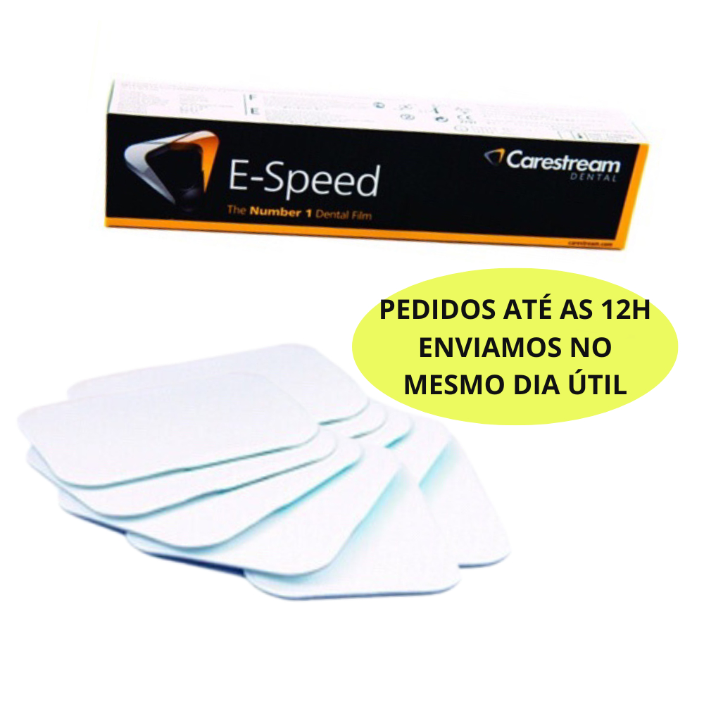 Filme radiográfico periapical E-speed - adulto Kodak -10 películas ...