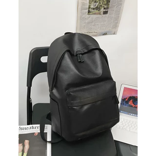 Mochila Simples de Grande Capacidade, Mochila Escolar Texturizada em Couro PU, Mochila de Viagem Moda