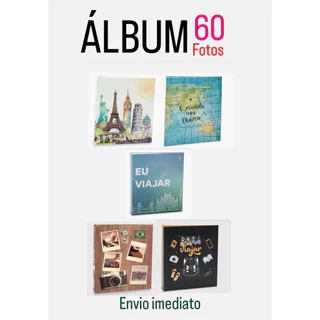 Album para 60 fotos 10x15 viagem amor love várias estampas em Oferta na Shopee