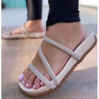 Sandália Feminina Birken 3 Tiras em Glitter Lançamento