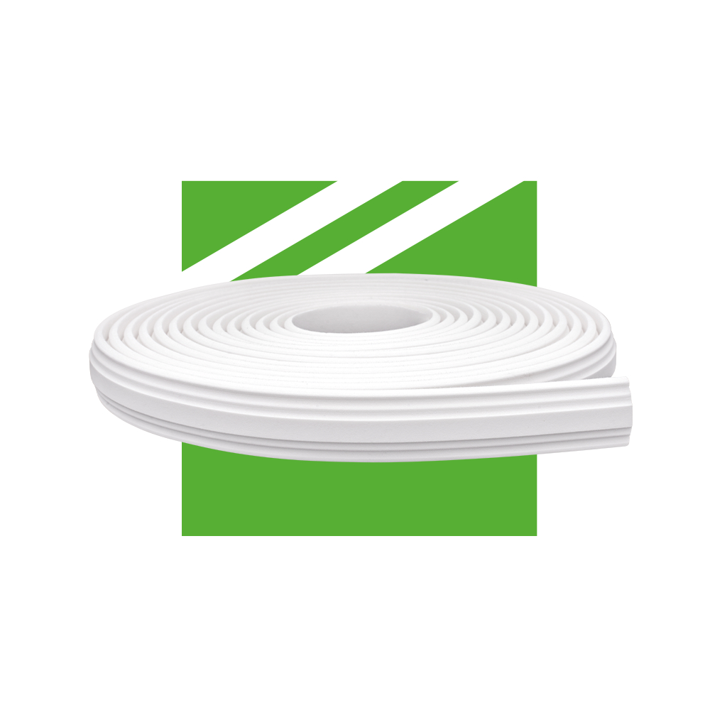 Roda Meio de Eva Boiserie Autocolante Branco Meu Rodapé 3,8cm - 10m