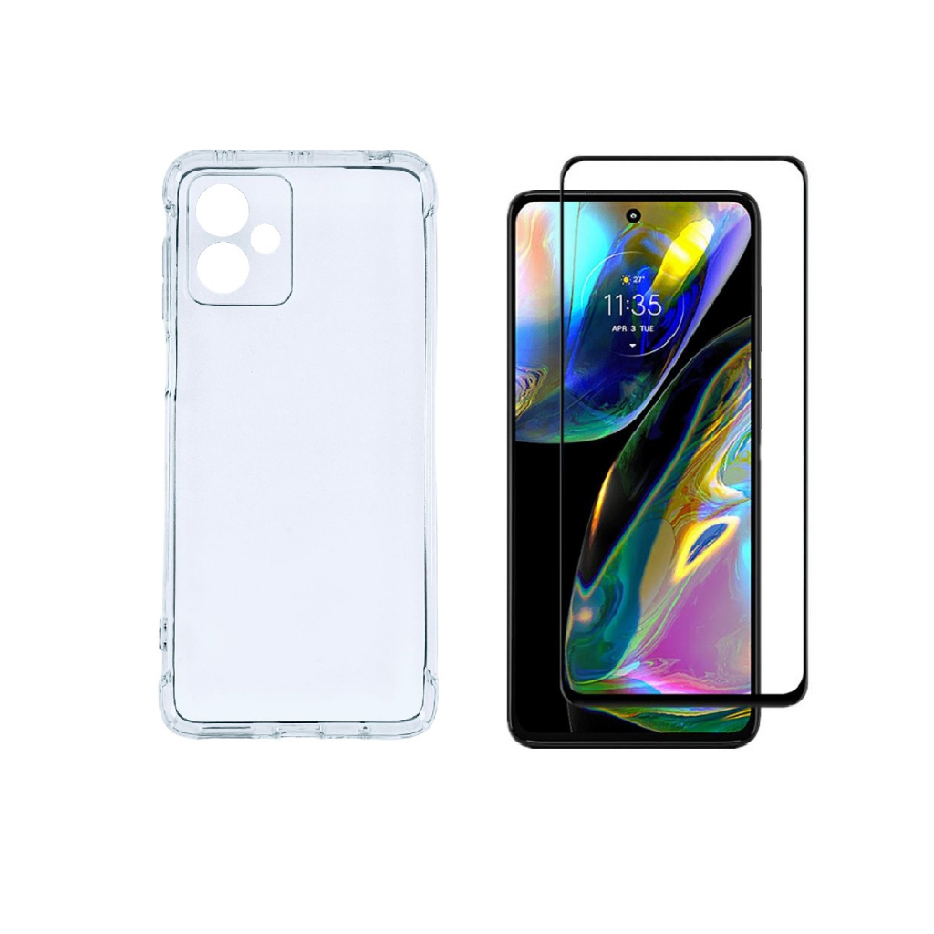 Para Motorola Moto G14 - Capa Capinha Case Anti Impacto + Pelicula de Vidro 3d