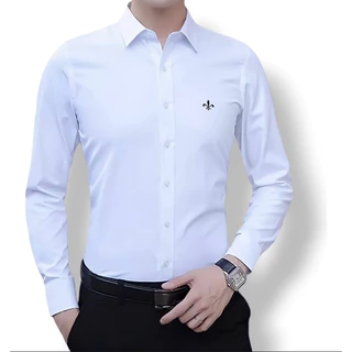 Camisa Social Branca Masculina Manga longa Slim Fit Casual