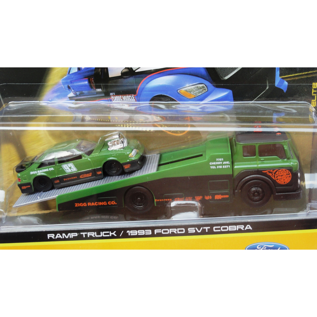 maisto design elite transport ramp truck / 1993 ford svt cobra lindo pneus de borracha