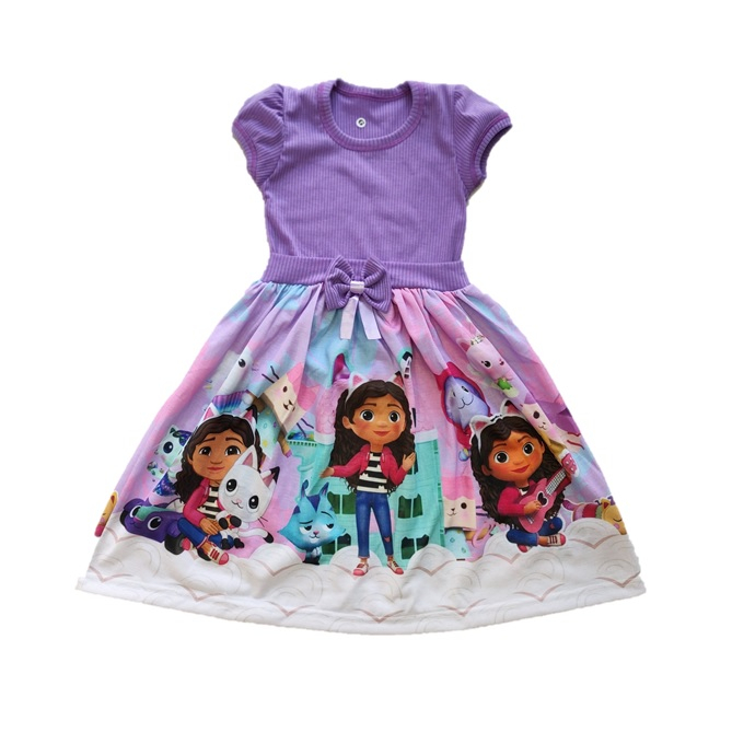 Vestido Infantil Festa Gabby Casa Mágica da Gabby Malha - Fantasias ...