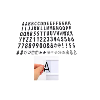 96 Letras Pretas P/ Luminária Letreiro De Cinema Lightbox A4 em Oferta na Shopee