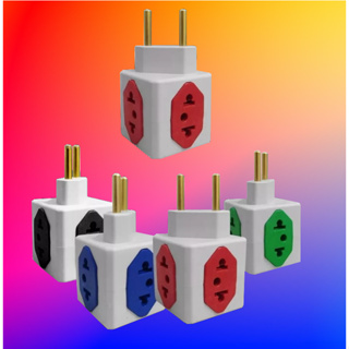 Kit 25 Adaptador de Tomada Cubo Colorido 4 Entradas 10A  20A