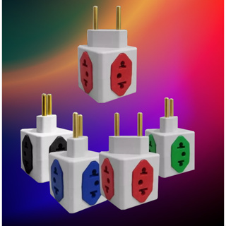 Kit 50 Adaptador de Tomada Cubo Colorido 4 Entradas 10A  20A