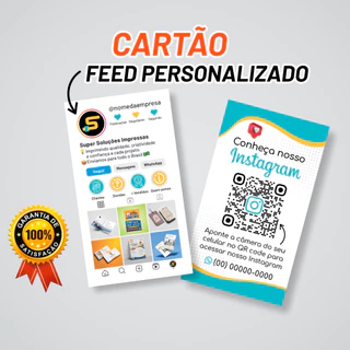 Cartão de Visita Feed Personalizado Couchê 250g