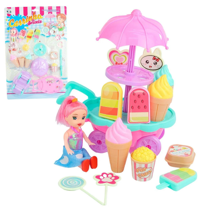 Carrocinha de Sorvete Picolé Carrinho Bate e Volta com Som e Luz Brinquedo  Infantil Meninas da dm toys em Promoção na Americanas