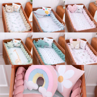 Kit berço americano 4peças protetor de berço varias estampas e modelos menino e menina 100% algodão enxoval completo brubrelel