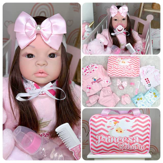 Bebe Reborn Boneca Realista Cabeluda Linda + 20 Itens Promoção