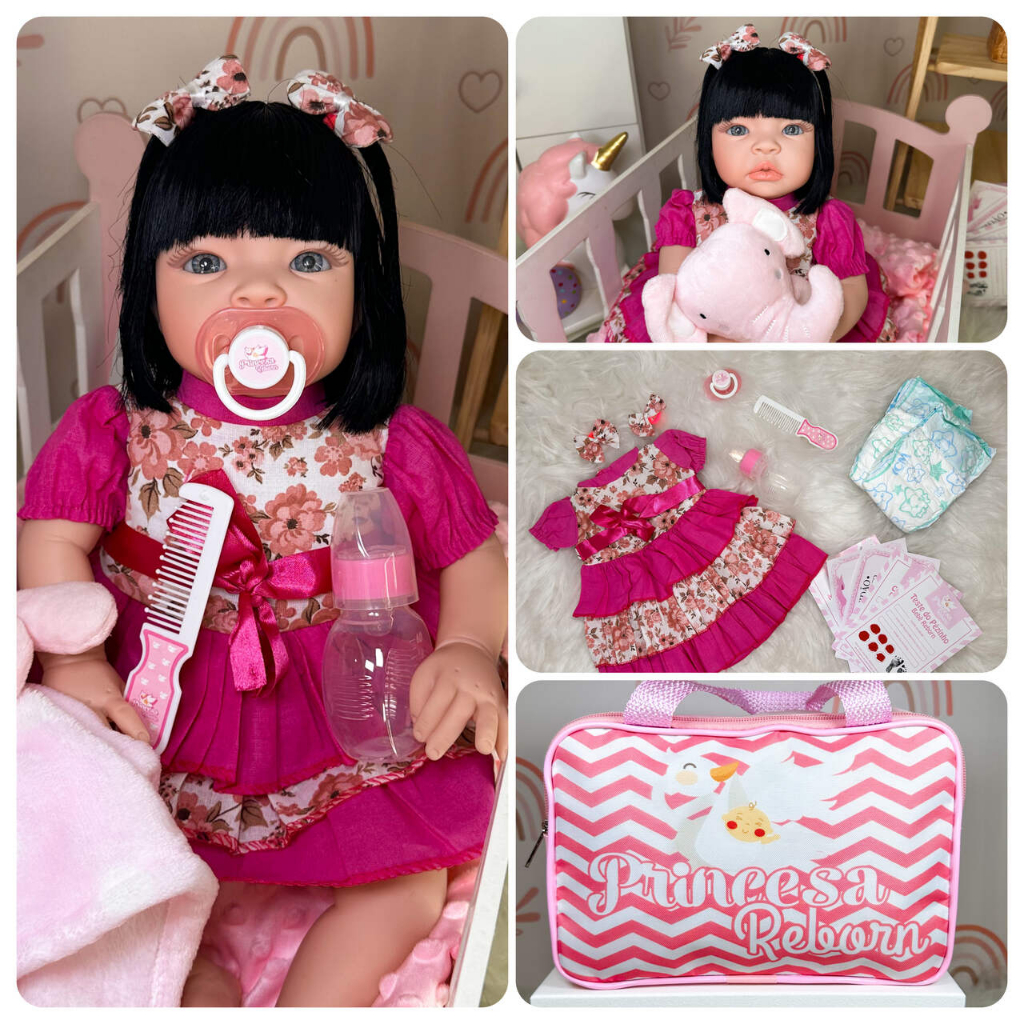 Kit 2 Bonecas Reborn Baby Kiss Bebê Reborn Loira ou Morena