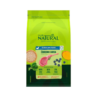 Ração Guabi Natural para Cães Adultos de Porte Mini e Pequeno Sabor Cordeiro e Aveia 10 KG