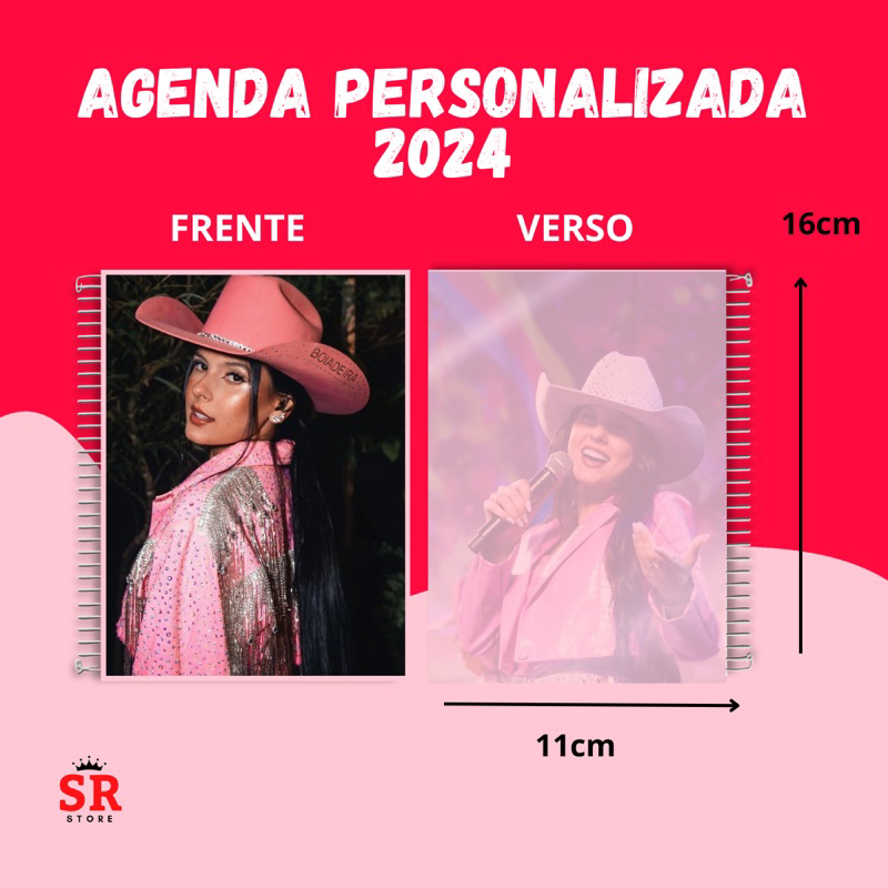 Agenda Ana Castela 2024 capas personalizadas Shopee Brasil